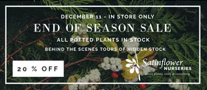 End of Season Sale - December 11th